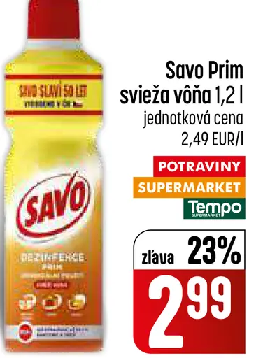 Savo Prim dezinfekčný čistič svieža vôňa