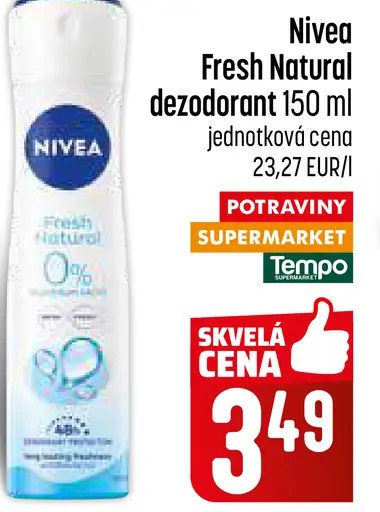 Nivea Fresh Natural sprej dezodorant
