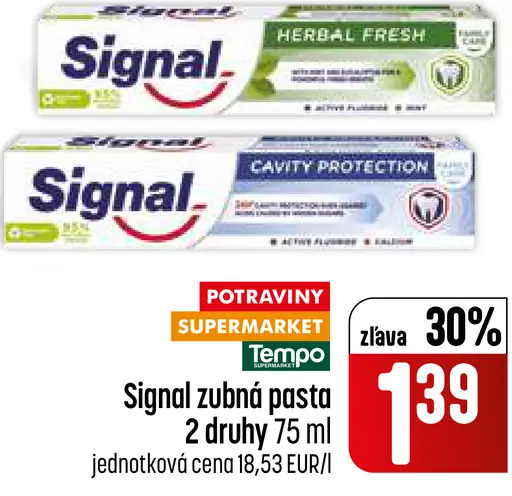 Signal zubná pasta Herbal Fresh / Cavity Protection