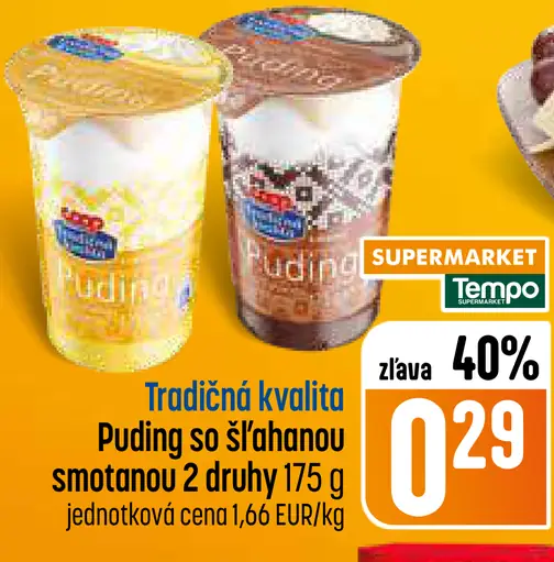 Tradičná kvalita Puding so šľahanou smotanou