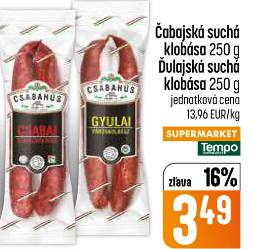 Csabahús Čabajská suchá klobása
