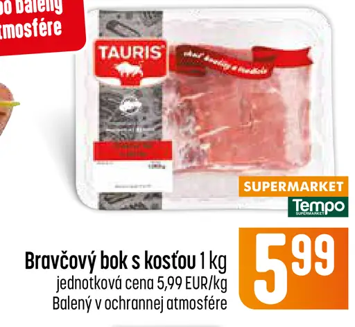 Tauris bravčový bok s kosťou balený v ochrannej atmosfére
