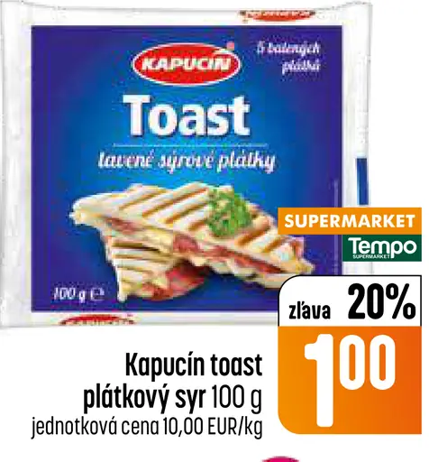Kapučin toast plátkový syr
