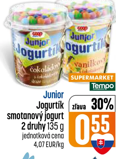 Coop Junior jogurtík smotanový