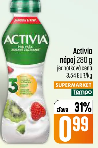 Activia nápoj jogurtový jahoda a červené ovocie
