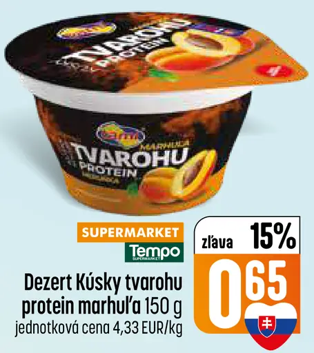 Dezert kúsky tvarohu Protein marhuľa