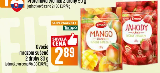Emco ovocie mrazom sušené mango alebo jahody