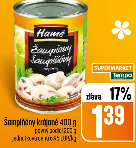 Hamé šampiňóny krájané