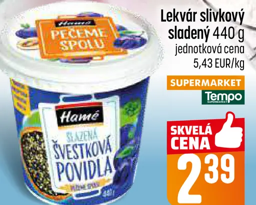 Hamé Slivkové povidla sladené