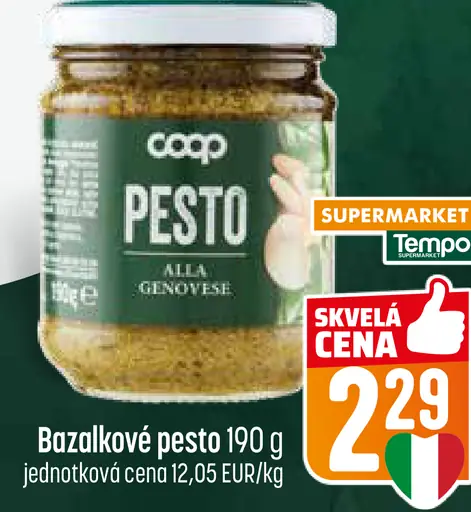 Coop bazalkové pesto alla genovese