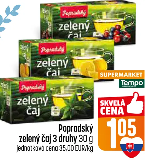 Popradský zelený čaj rôzne druhy