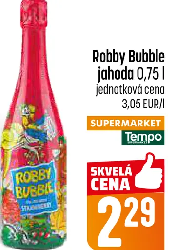 Robby Bubble jahoda nealkoholický detský nápoj