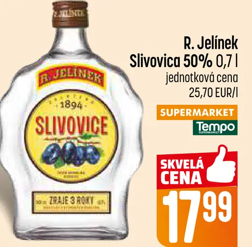 R. Jelínek Slivovice 50 % ovocný destilát