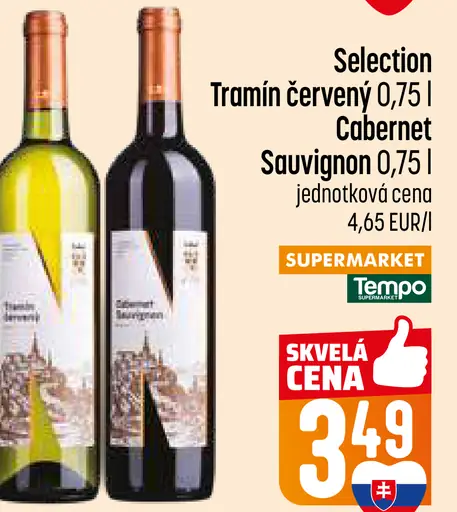 Selection Tramín červený, Cabernet Sauvignon víno