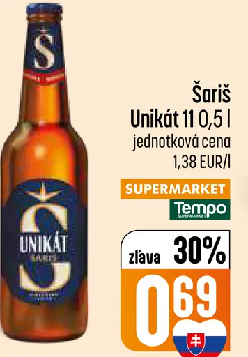 Šariš Unikát pivo fľaša