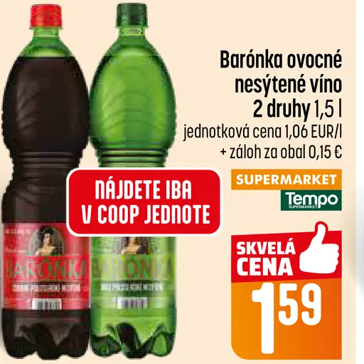 Barónka ovocné víno nesýtené 2 druhy