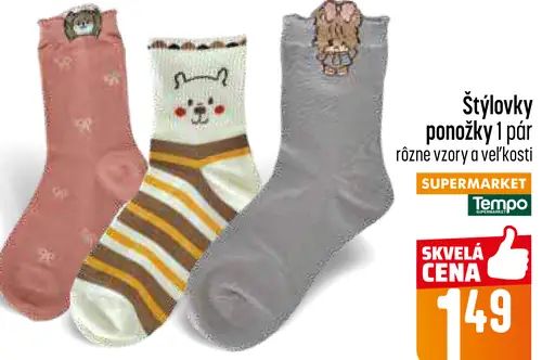 Štýlovky ponožky rôzne vzory a veľkosti