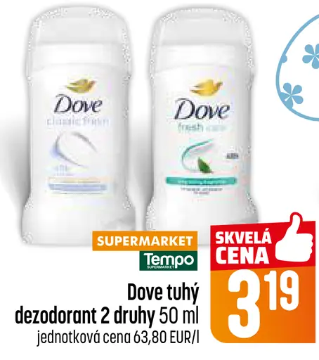 Dove tuhý dezodorant rôzne druhy