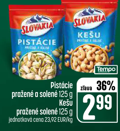 Slovakia Pistácie pražené a solené