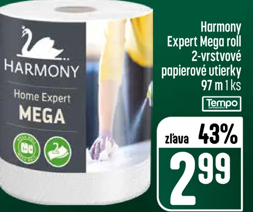 Harmony Expert Mega roll 2-vrstvové papierové utierky