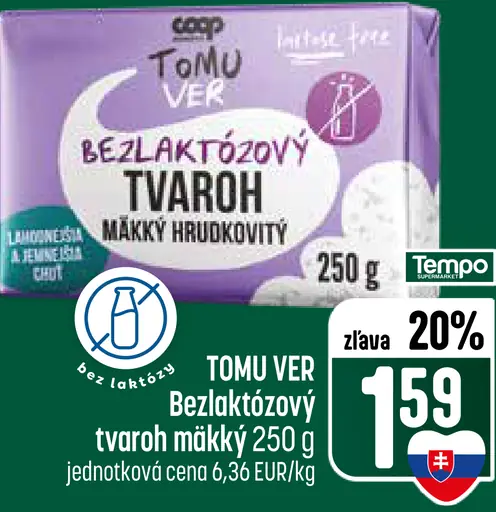 TOMU VER bezlaktózový tvaroh mäkký hrudkovitý