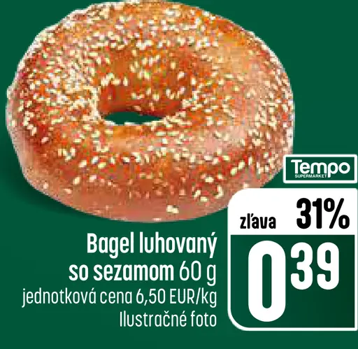 Bagel luhovaný so sezamom