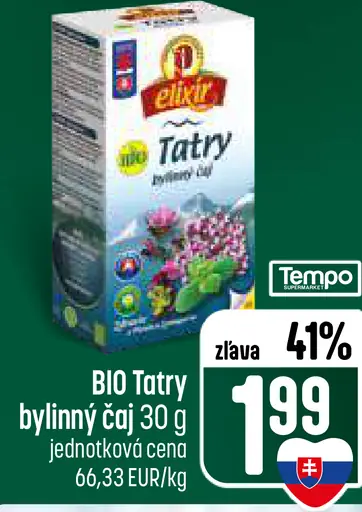 BIO Tatry bylinkový čaj v nálevových vreckách