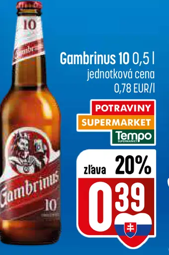 Gambrinus 10° fľaša