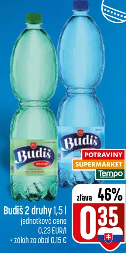 Budiš minerálna voda 2 druhy