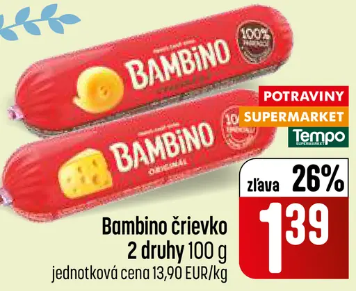 Bambino črievko tavený syr 2 druhy