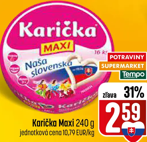 Karička Tavený syr Klasik Naša slovenská