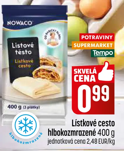 Lístkové cesto hlboko zmrazené