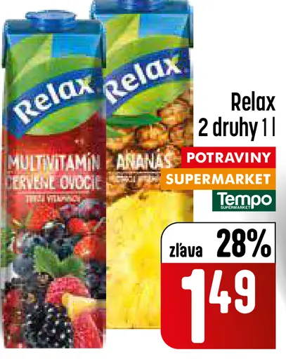 Relax ovocný nápoj rôzne druhy