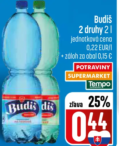 Budiš minerálna voda rôzne druhy