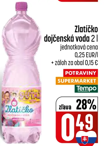 Zlatíčko dojčenská voda