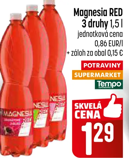 Magnesia RED ochutená minerálna voda 3 druhy