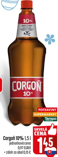 Corgoň 10% svetlé pivo PET