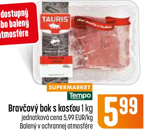 Tauris bravčový bok s kosťou balený v ochrannej atmosfére