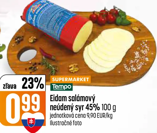 Eidam salámový syr neúdený 45%
