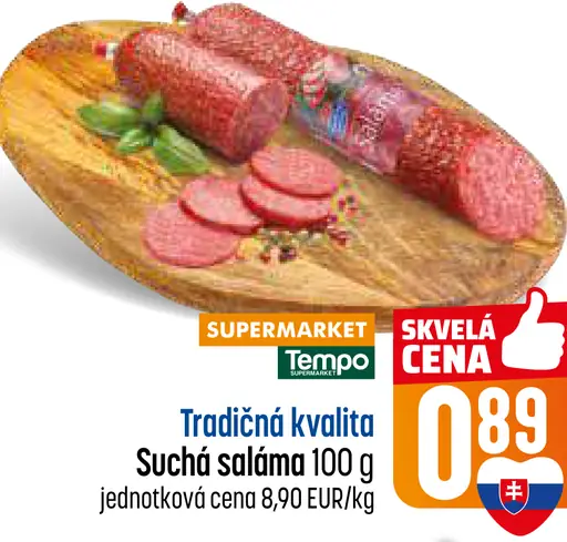 Tempo Tradičná kvalita suchá saláma