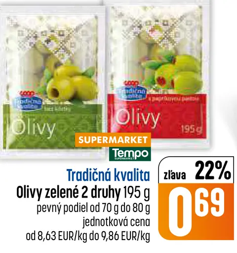 Coop Jednota Tradičná kvalita olivy zelené