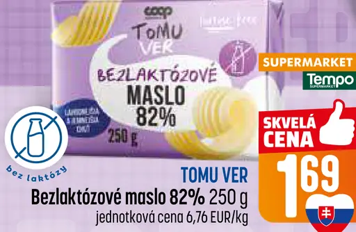 Coop Jednota Tomu Ver bezlaktózové maslo 82%