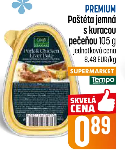 Prémiová paštéta jemná s kuracou pečeňou