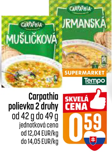 Carpathia Polievka rôzne druhy