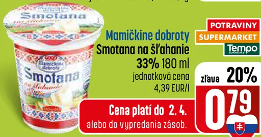 Mamičkine dobroty Smotana na šľahanie 33 % tuku