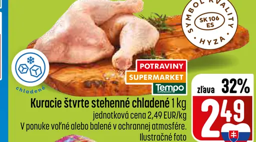 Kuracie štvrté stehnenné chladené