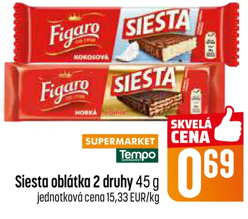 Siesta oblátka plnená