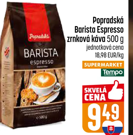 Popradská Barista espresso zrnková káva