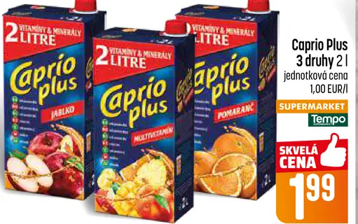 Caprio Plus pomaranč, jablko, multivitamín nápoj