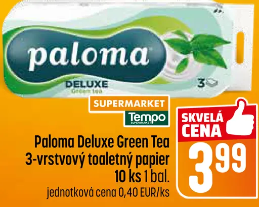 Paloma Deluxe Green Tea 3-vrstvový toaletný papier